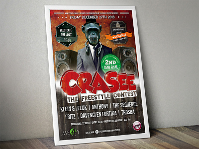Crasee semi-final dj contest artwork crasee dj contest festival flyer hardstyle party poster promotion promotional