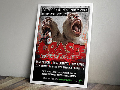 Poster Crasee artwork crasee event festival flyer hardstyle nederland party poster poster design promotion promotional