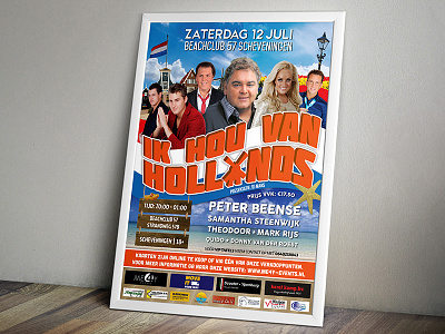 Ik hou van Hollands artwork dutch flyer holland hollands feest nederland nederland orange party poster promotional artwork scheveningen strandfeest
