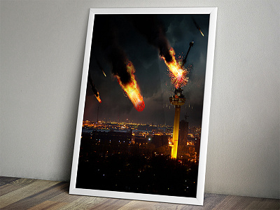 Meteorites digital art disaster euromast holland meteor meteorites nederland photomanipulation photoshop rotterdam rotterdamned storm