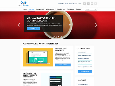 Concept Webdesign buttons clean concept flat flatdesign header interface nederland slider ui webdesign website