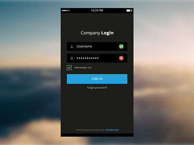 Clean Login Screen app application button clean flat inloggen inputfield login login screen mobile ui ux