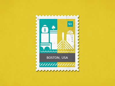Post stamp Boston boston card illustration illustrator letter post poststamp sports stamp usa