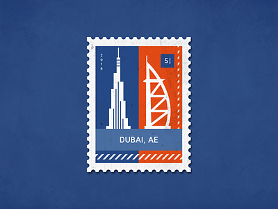 Post stamp Dubai burj al arab burj khalifa dubai icons illustration illustrator letter poststamp skyline stamp towers