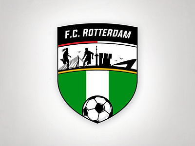 FC Rotterdam Logo football football club football shield illustrator logo rotterdam rotterdam colors skyline skyline rotterdam soccer the netherlands