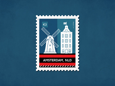 Post stamp Amsterdam amsterdam amsterdam flag canalhouse dutch holland poststamp stamp typical dutch windmill