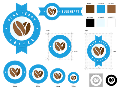 Blue Heart Coffee blue heart coffee coffee coffee beans coffee beans company coffee company coffee logo fake logo logo logo guidelines logo styling stylesheet