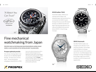 Retail Spreadpage Design Seiko brochure flyer indesign magazine print print design promotional retail retail brochure seiko spread page watches