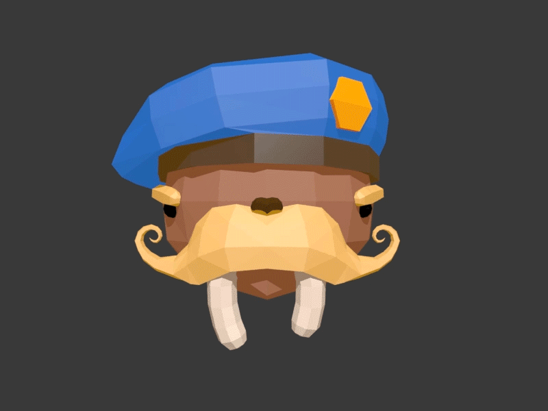 Colonel Walrus 3dsmax character character design colonel game design lowpoly modeling walrus