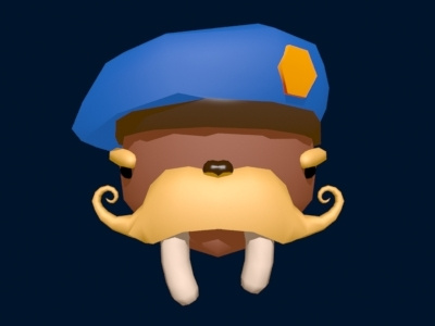 Colonel Walrus - Smooth 3dsmax character character design colonel game design lowpoly modeling walrus
