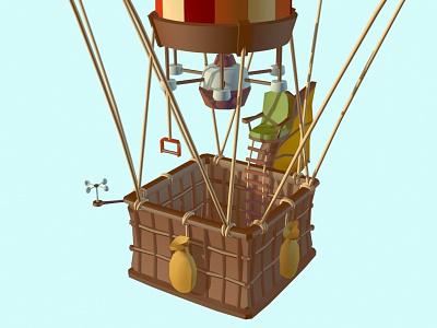 Ballooning - Work in progress 3dsmax air balloon design fogg game hot jules lowpoly modeling phileas verne