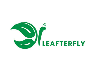 Leafterfly Logo app branding butterfly design leaf logo minimal vector