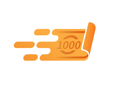 Money Transfer 1000 logo mark money note orange transfer