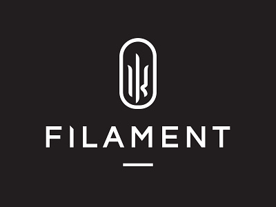 Filament bulb flat logo mark minimal mono sans