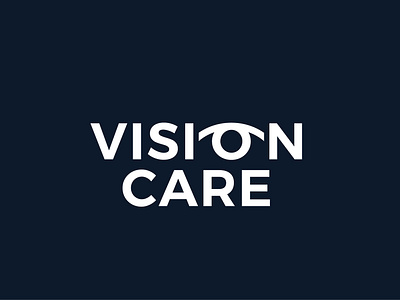 Vision Care branding eye flat logo minimal sans vision wordmark