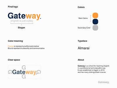 Gateway blue branding color design identity design illustrator logo logotype orange typography