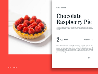 Raspberry Pie Recipe bakery cooking e commerce elegant food recipe shop ui ux webdesign