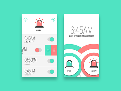 Alarm alarm app clean clock flat icon minimal time ui widget