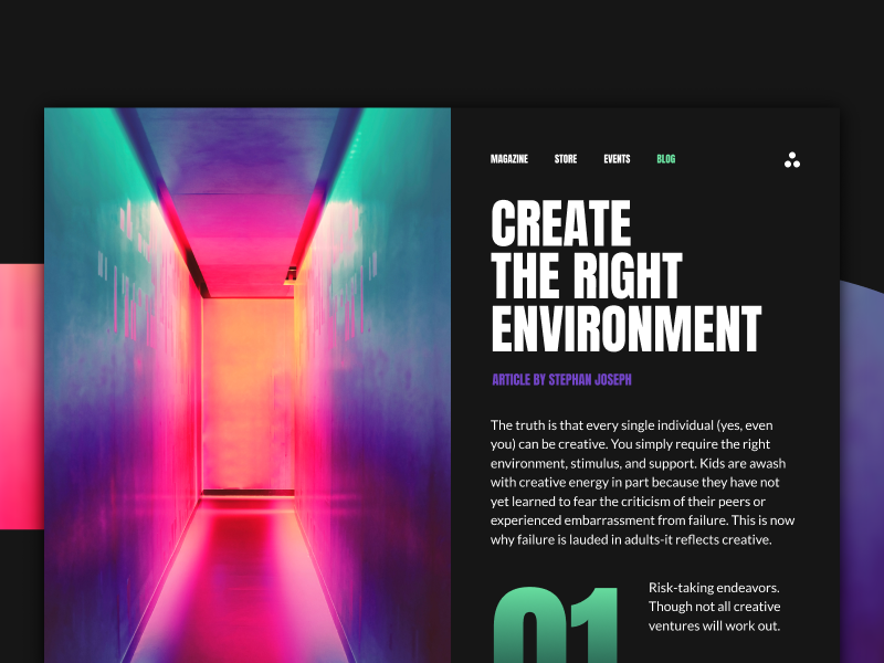 ENVIROMENT sketchapp everyday experience interface web ui minimal post gradient clean app blog