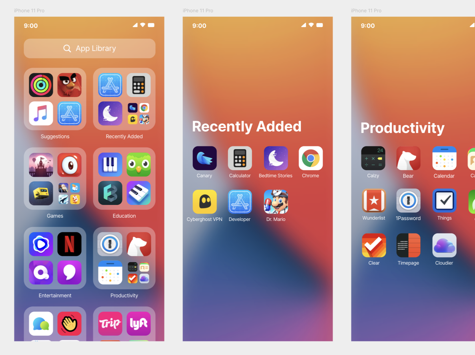 iOS 14 App Library Prototype by Jurre Houtkamp for Framer on Dribbble