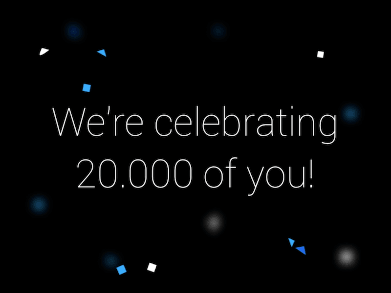 We're celebrating! 20k community confetti framer framerjs free prototype swag