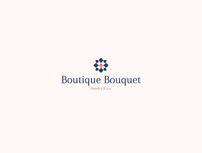 Boutique Bouquet flower shop logo brand brand identity branding flower flower shop icon logo logo design logodesign pink visual identity