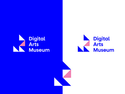 Digital Arts Museum - DAM logo art blue brand identity branding contemporary digital exibition future lettermark logo logo design museum pink square tech technology visual identity web