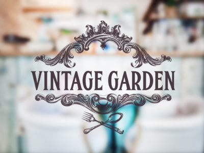 Erosbalazs Vintage Garden caffe logo logodesign restaurant typo typography vintag garden vintage