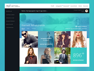 Nettars - social dating, main site design concept