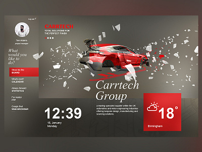 Carrtech dashboard design concept car carrtech design erosbalazs photoshop ui ux web webdesign