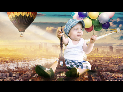 Ballons in Paris, France ballons france indesign manipulation paris photo photography photoshop retouch selfie