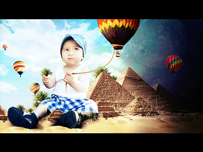 Ballons in Giza, Egypt ballons egypt giza indesign manipulation photo photography photoshop retouch selfie