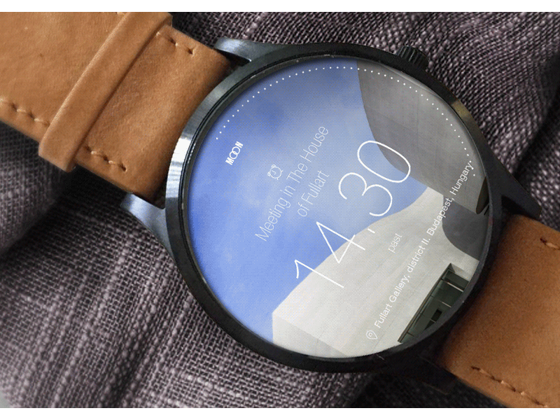 MOON Smartwatch UI design concept android clock devices event screen moon smart smartwatch time ui ux watch wear