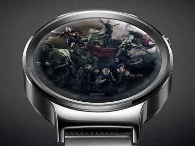 Avengers UI, android watch, locked screen