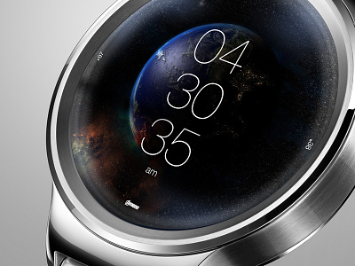 Avengers UI  Concept for android watch, earth scene
