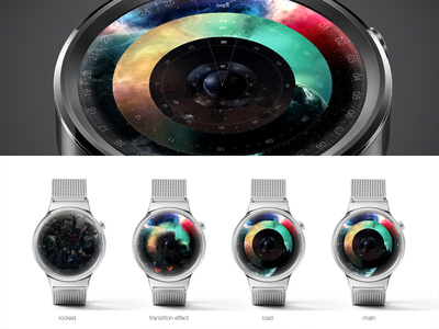 Avengers UI Concept for android watch, locked-main screen
