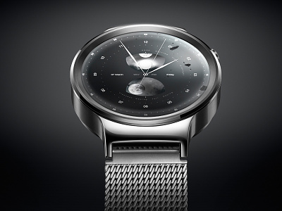 Moon Smartwatch Design Concept, Analog Main android clock concept design iwatch smartwatch time ui user interface watch