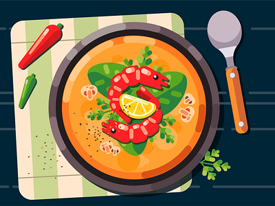 Cream soup design flat food illustration vector