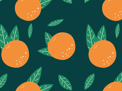 Pattern with oranges background design flat illustration oranges pattern vector