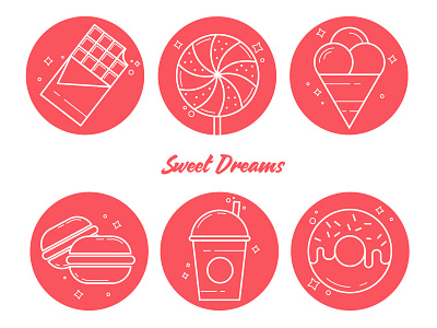 Icons candy candy design flat food icon set icons illustration sweets vector