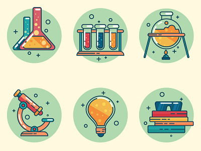 Icons chemistry chemistry design flat icon set icons illustration science vector