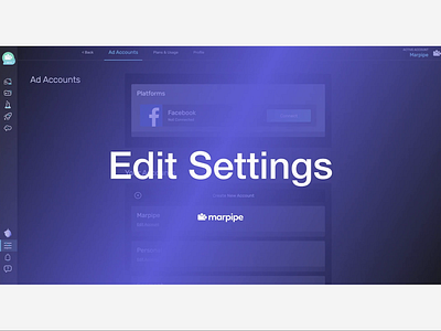 Quick Start: Edit Settings account ads advertisment animation branding creative dark theme design edit feature flat function setting tutorial ui ux