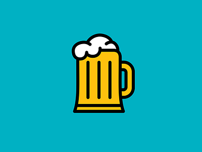 Beer - Icon Prints: Drinks Series beer blue design drink food graphic icon illustration minimal minimalist pictogram yellow