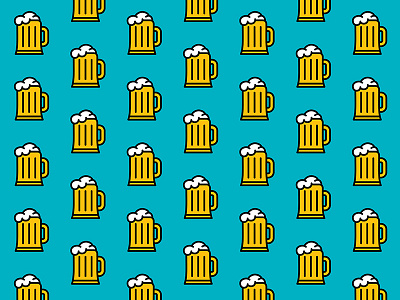 Beer Pattern - Icon Prints: Drinks Series beer drink food geometric geometry graphic icon illustration minimal minimalist pattern pictogram