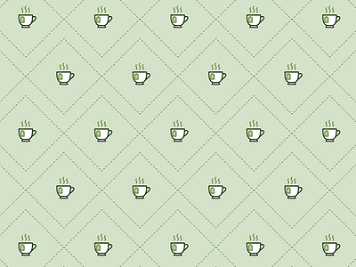 Tea Pattern - Icon Prints: Drinks Series design drink food geometric graphic green icon illustration minimalist pattern pictogram tea