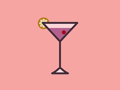 Cocktail - Icon Prints: Drinks Series chic cocktail design drink elegant food graphic icon illustration minimalist pictogram pink