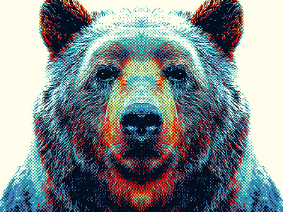 Bear - Colorful Animals animal art art print bear color colorful design illustration nature portrait print wild