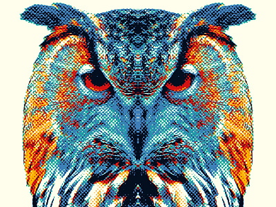 Owl - Colorful Animals animal art art print bird color colorful design illustration nature owl portrait print