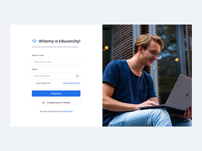 Eduversity - Log In Page branding client service design desktop education form log in logo minimal ui ux