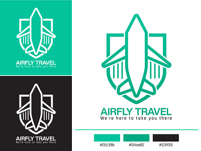 Airfly Travel Agency Logo design agency logo airplane logo creative logo design fly logo iconic logo logo logo design logo designer text besed logo website logo
